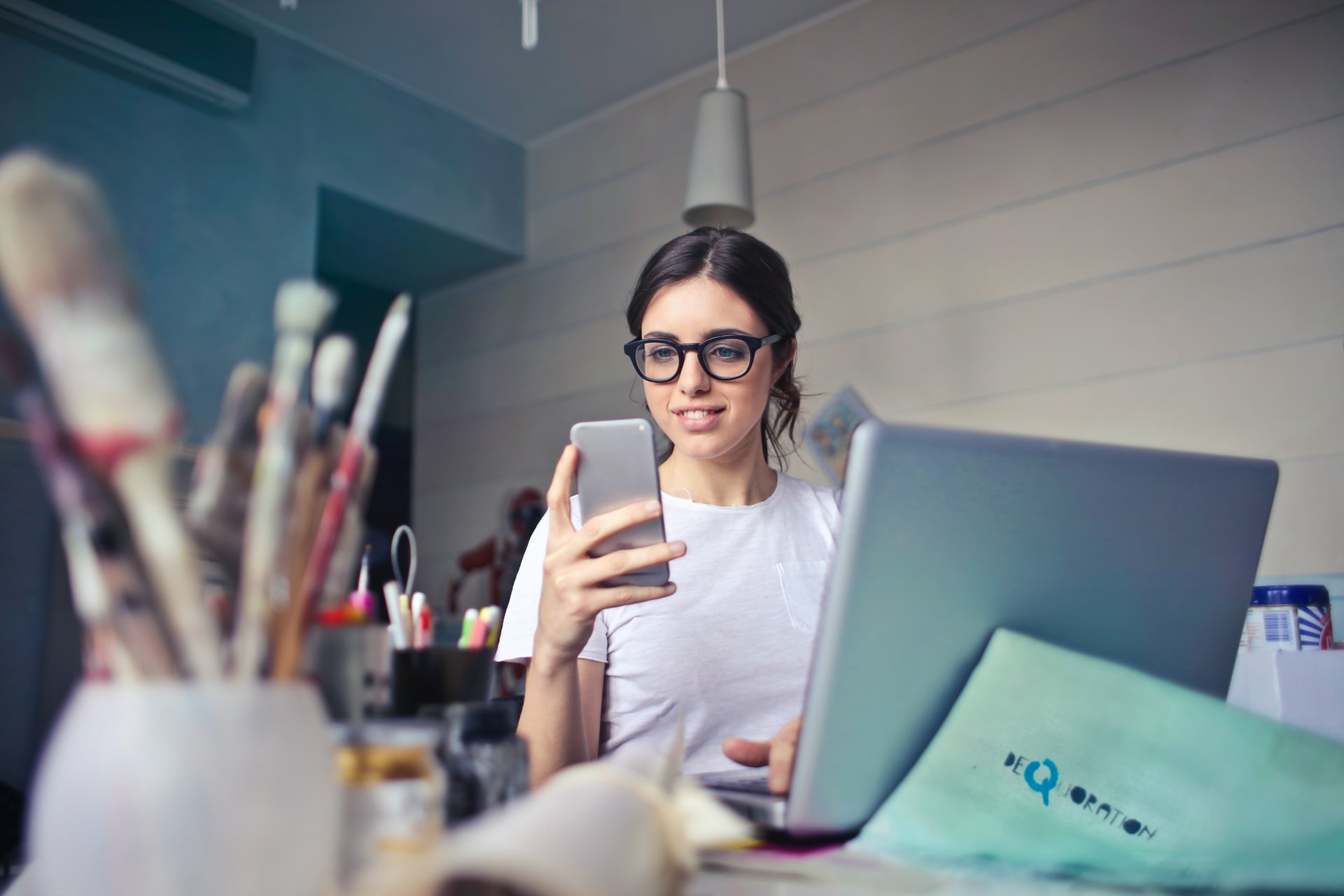 Girl checking Digital Updates on Social Media